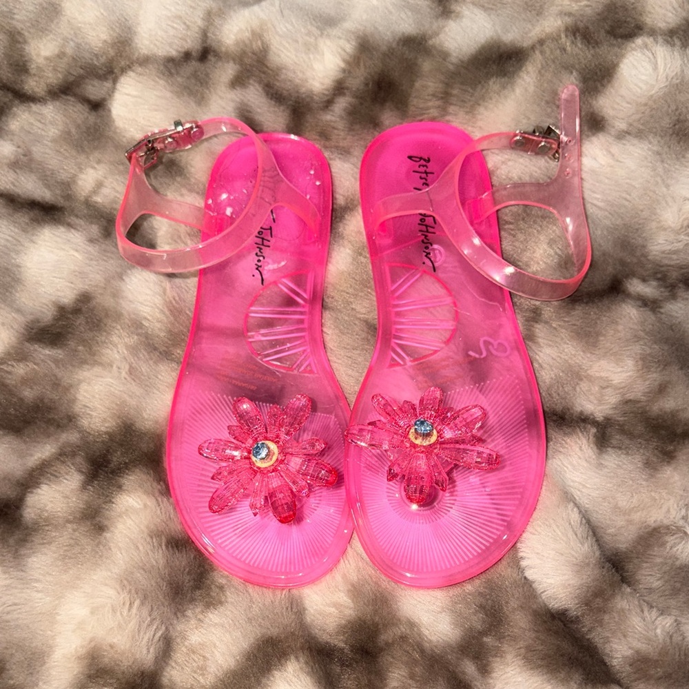 Betsey Johnson Pink Flower Sandals